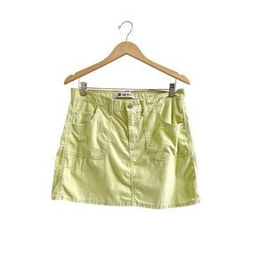 Gap Stretch Women’s Y2K Corduroy Mini Skirt Size Chartreuse Green Size 10